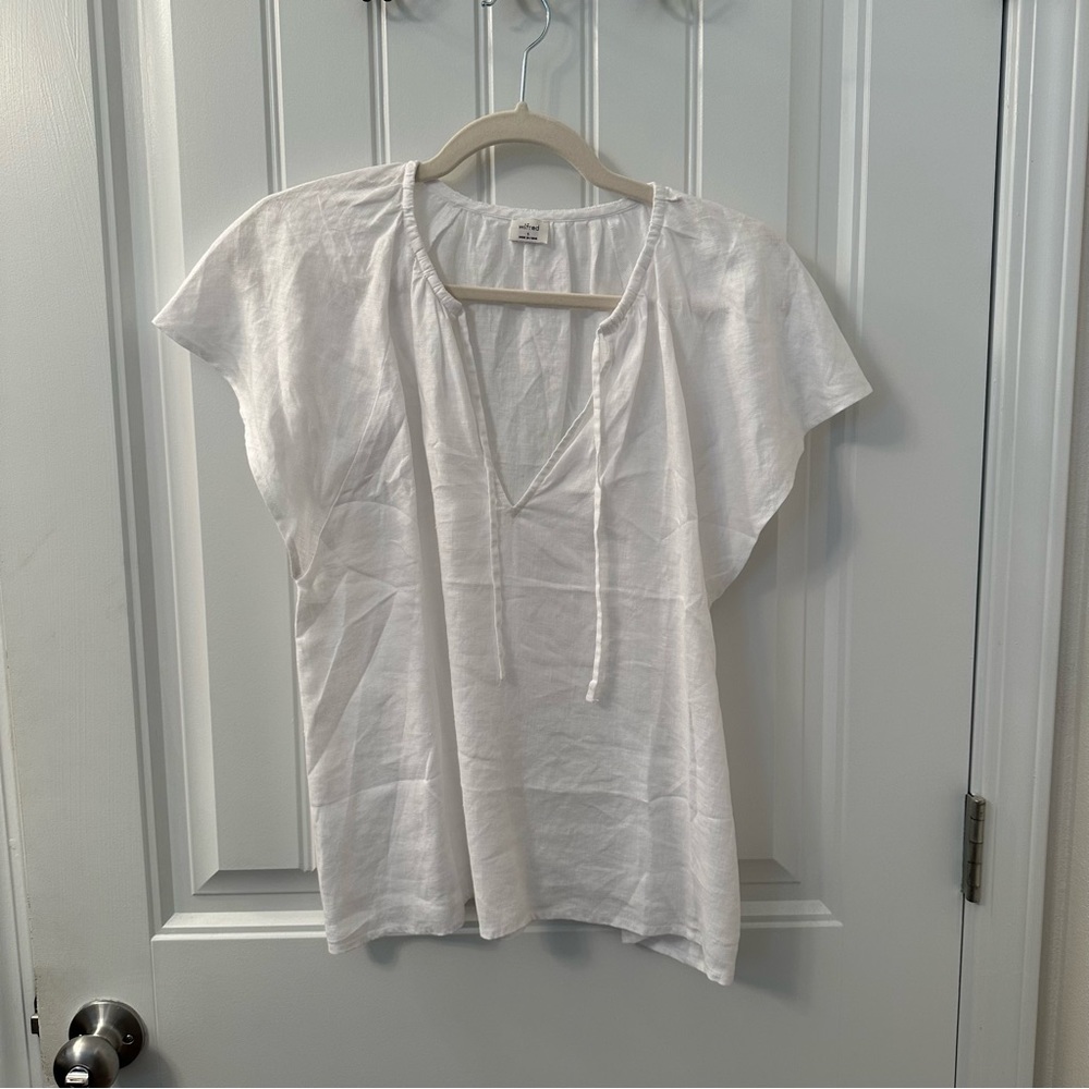NWOT white linen top